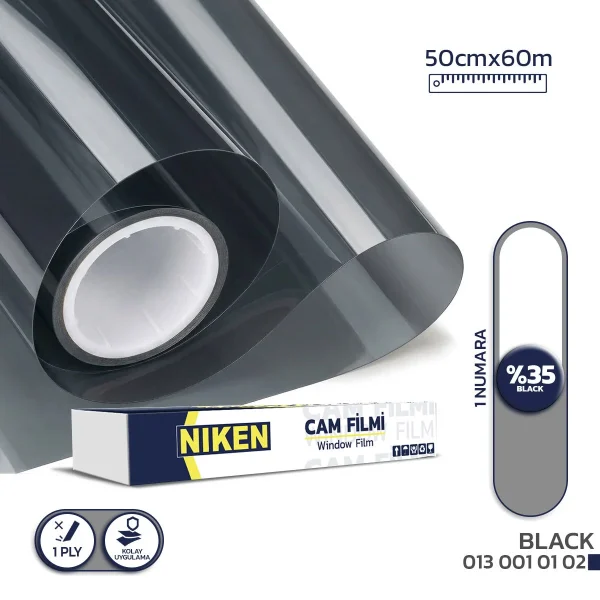 Niken Cam Filmi Çizilmez 50 Cm X 60 M Black