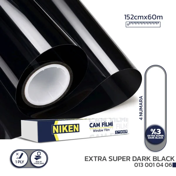 Niken Cam Filmi Çizilmez 152Cmx60M Ekstra Super Dark Blk