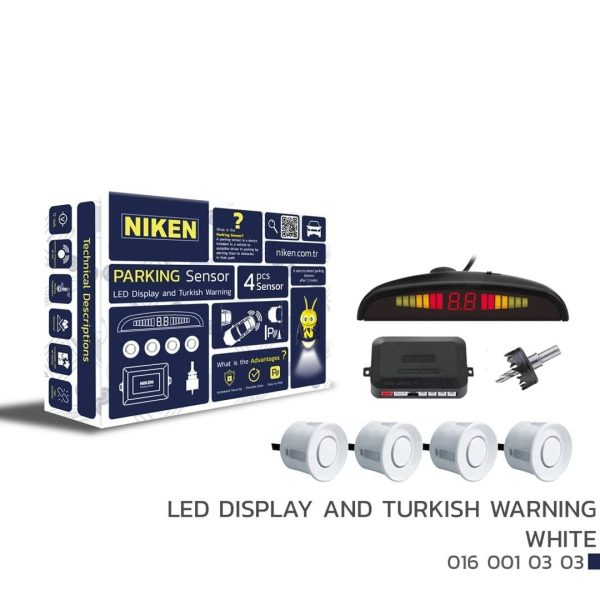 Niken Park Sensörü Led Ekran ve Türkçe Uyarı Beyaz Universal 22 mm