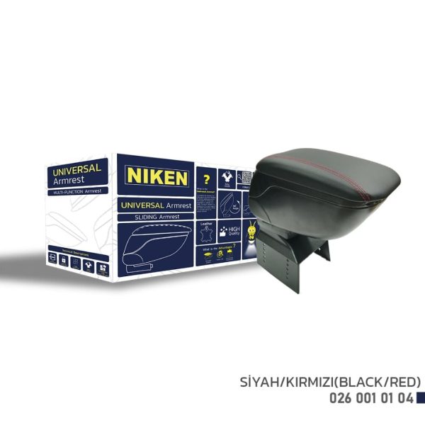 Niken Universal Kol Dayama Kolçak Sürgülü Siyah Kırmızı Dikişli