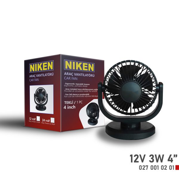 ARAÇ VANTİLATÖRÜ KÜÇÜK TEK BAŞLI 12V 4İNÇ