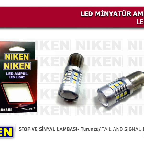 Niken Led Ampul 1016 Çift Duy Canbus Led Turuncu