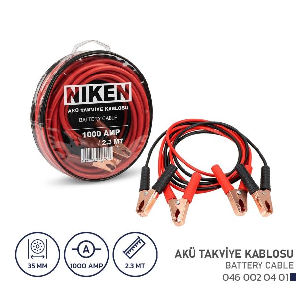 Niken Akü Takviye Kablosu 1000 Amper 2.3 MT 35 MM
