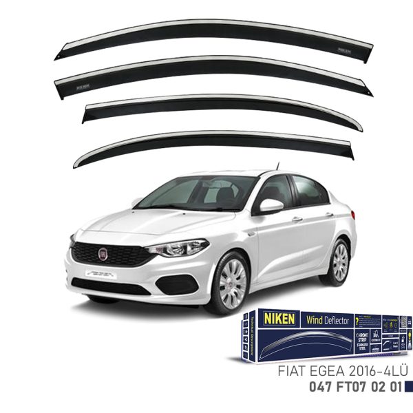 Niken Fiat Egea 2016- Kromlu Cam Rüzgarlığı 4 LÜ