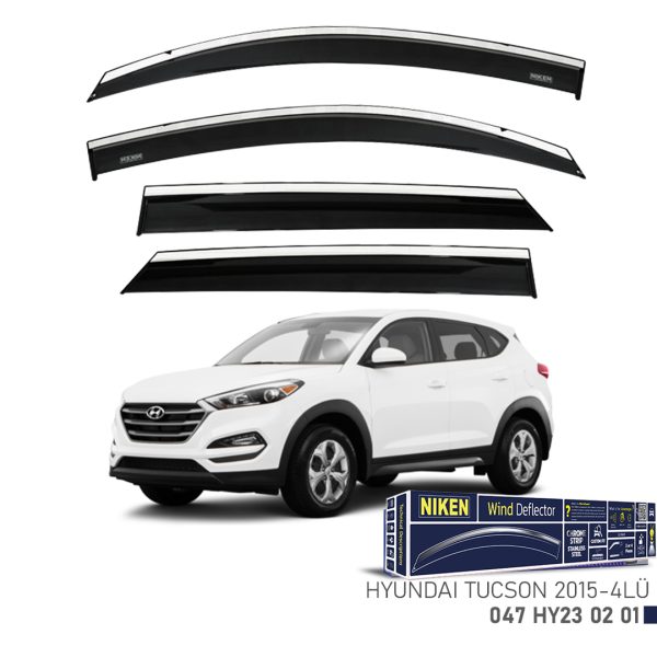 Niken Hyundai Tucson 2015- Kromlu Cam Rüzgarlığı 4 LÜ