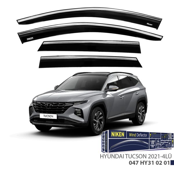 Niken Hyundai Tucson 2021- Kromlu Cam Rüzgarlığı 4 LÜ