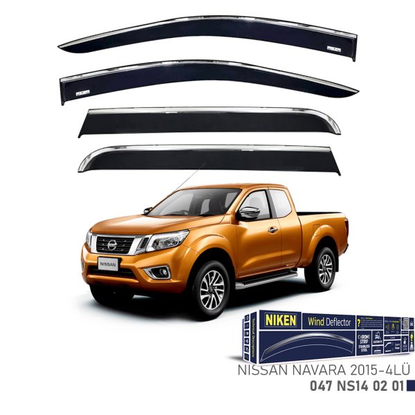 Niken Nissan Navara 2015- Kromlu Cam Rüzgarlığı 4 LÜ