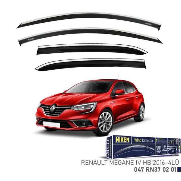 Niken Renault Megane IV 2016- Hb Kromlu Cam Rüzgarlığı 4 LÜ