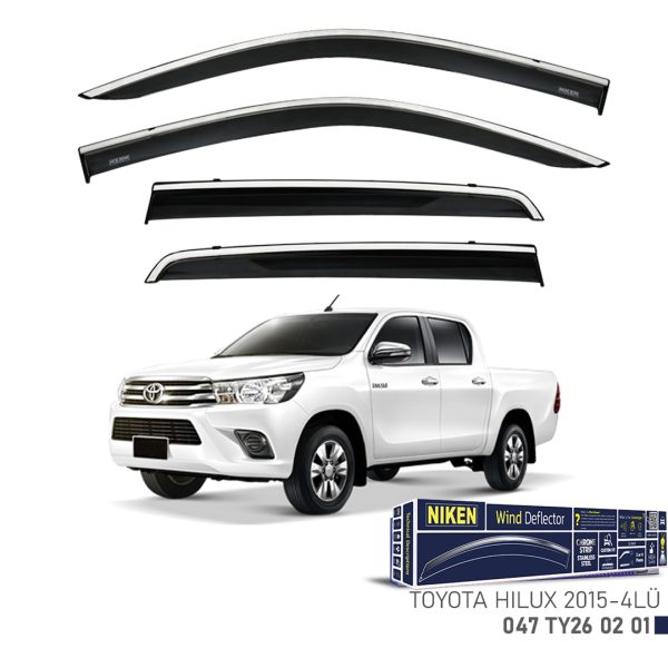 Niken Toyota Hilux 2015- Kromlu Cam Rüzgarlığı 4 LÜ