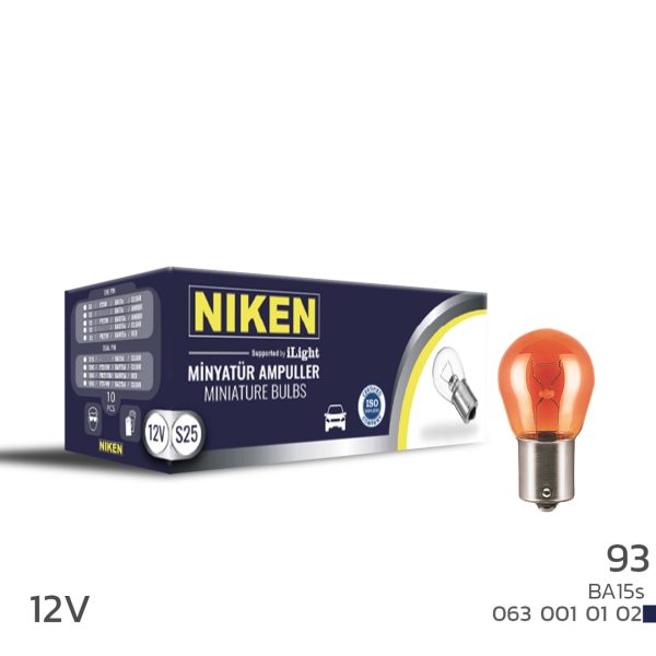 Niken 12V 93 Ampul Amber BA15S 10 LU