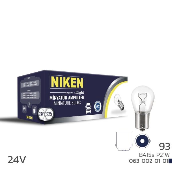 Niken 93 Ampul 24V (P21W) BA15S 10'Lu
