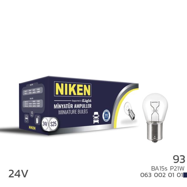 Niken 24V 93 Ampul (P21W) BA15S 10 LU
