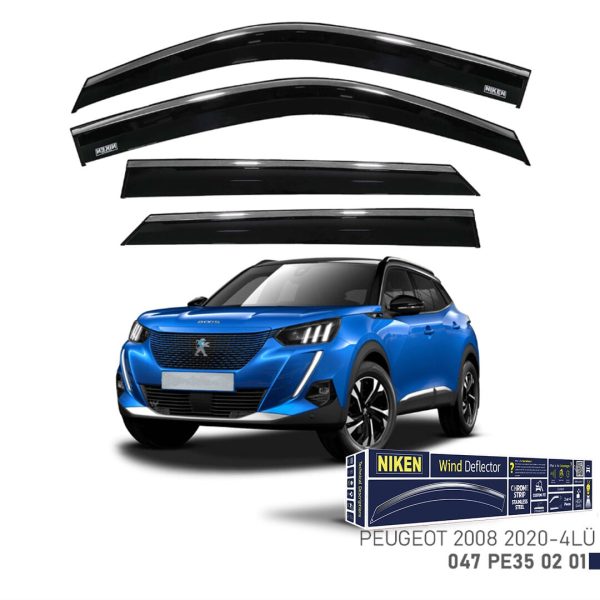 Niken Peugeot 2008 Cam Rüzgarlığı Kromlu (2020+) 4'lü Set