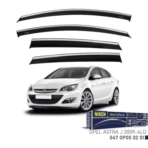 Niken Opel Astra J Cam Rüzgarlığı Kromlu (2009+) 4'lü Set