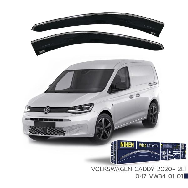 Niken VW Caddy Cam Rüzgarlığı Kromlu (2020+) 2'li Set