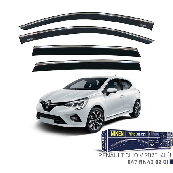 Niken Renault Clio 5 Cam Rüzgarlığı Kromlu (2020+) 4'lü Set