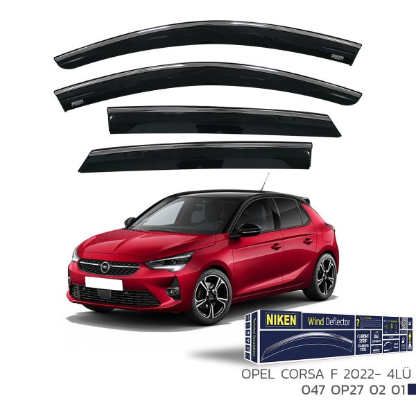 Niken Opel Corsa F Cam Rüzgarlığı Kromlu (2022+) 4'lü Set