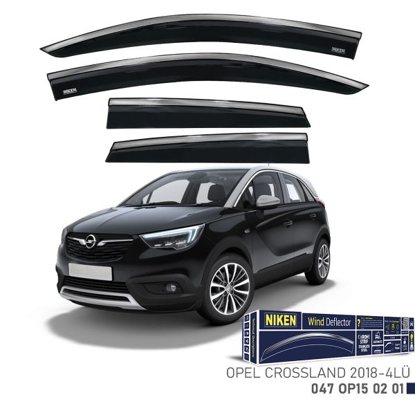Niken Opel Crossland Cam Rüzgarlığı Kromlu (2018+) 4'lü Set