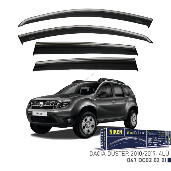 Niken Dacia Duster Cam Rüzgarlığı Kromlu (2010-2017) 4'lü Set