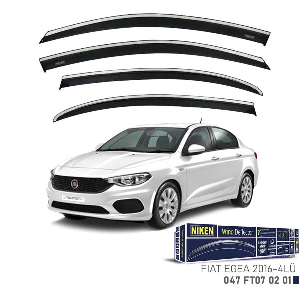 Niken Fiat Egea Cam Rüzgarlığı Kromlu (2016+) 4'lü Set