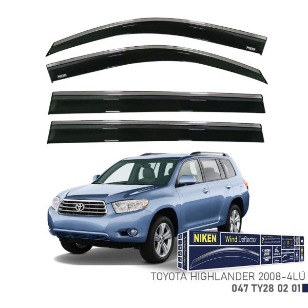 Niken Toyota Highlander Cam Rüzgarlığı Kromlu (2008+) 4'lü Set