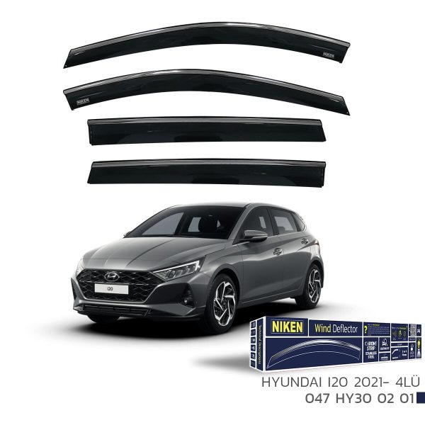 Niken Hyundai i20 Cam Rüzgarlığı Kromlu (2021+) 4'lü Set
