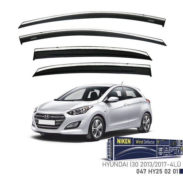 Niken Hyundai i30 Cam Rüzgarlığı Kromlu (2013-2017) 4'lü Set