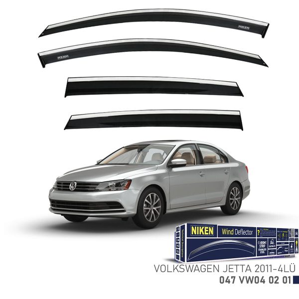 Niken VW Jetta Cam Rüzgarlığı Kromlu (2011+) 4'lü Set