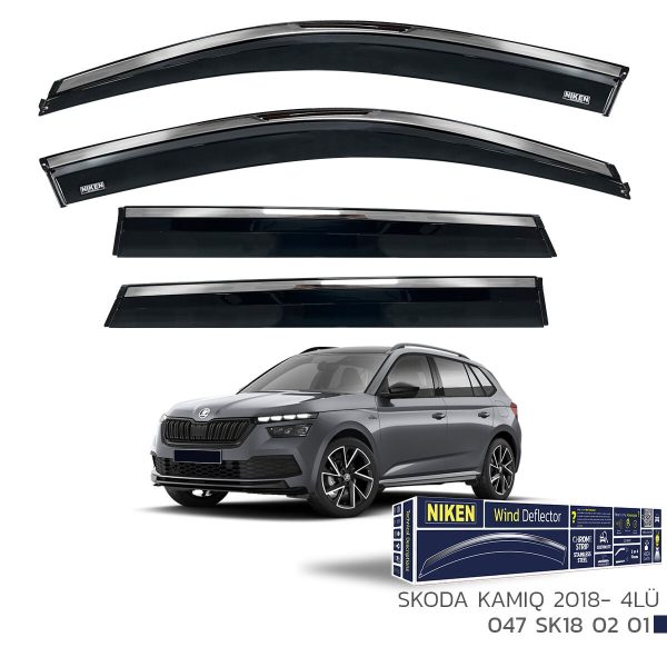 Niken Skoda Kamiq Cam Rüzgarlığı Kromlu (2018+) 4'lü Set