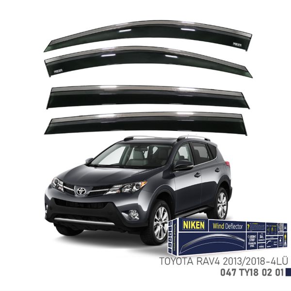 Niken Toyota RAV4 Cam Rüzgarlığı Kromlu (2013-2018) 4'lü Set