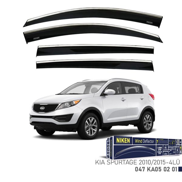 Niken Kia Sportage Cam Rüzgarlığı Kromlu (2010-2015) 4'lü Set