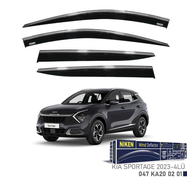 Niken Kia Sportage Cam Rüzgarlığı Kromlu (2023+) 4'lü Set