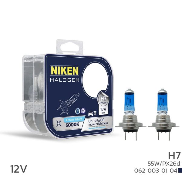 Niken H7 Beyaz Işık Halojen Ampul 12V 55W PX26d 5000K