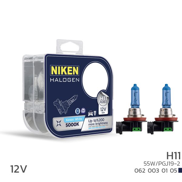 Niken 12V H11 55W Beyaz Işık Ampul PG319-2 5000K