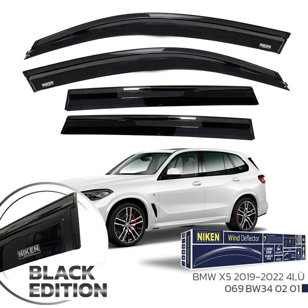Niken Bmw X5 Cam Rüzgarlığı Siyah Kromlu 2019- 4'Lü