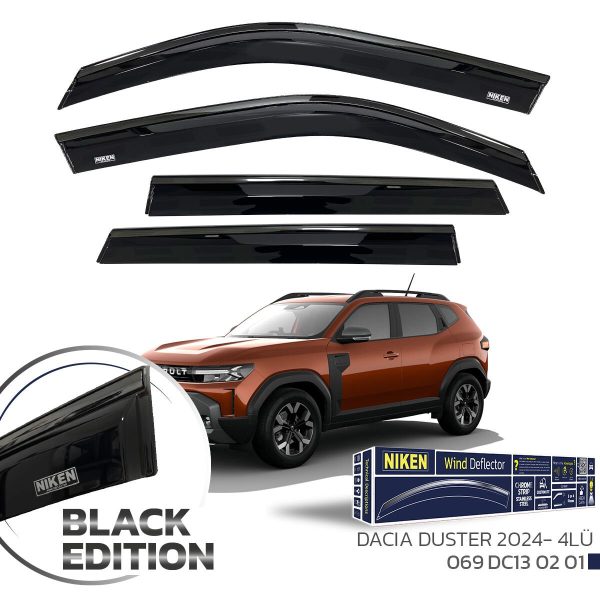 Niken Dacia Duster Cam Rüzgarlığı Siyah Kromlu 2024- 4'Lü
