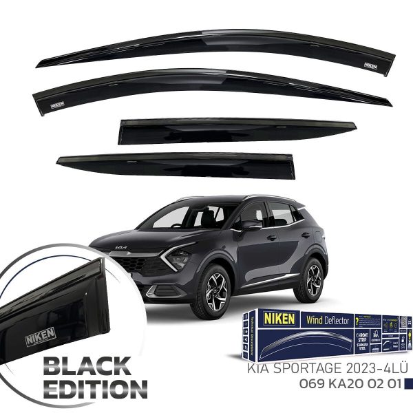 Niken Kia Sportage Cam Rüzgarlığı Siyah Kromlu 2023- 4'lü