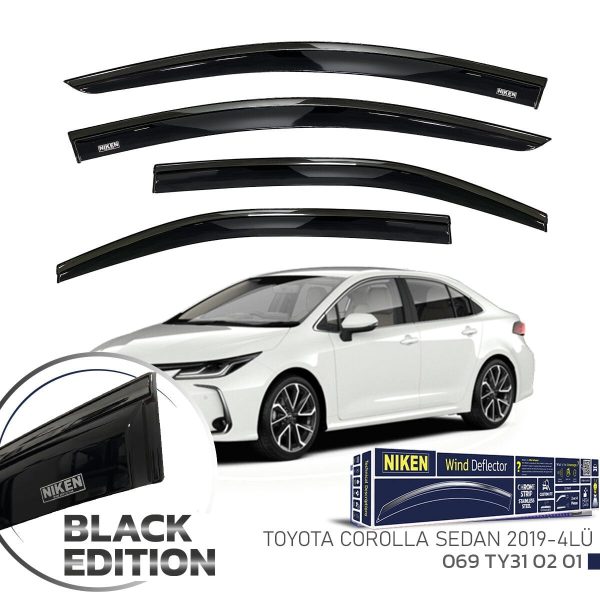 Niken Toyota Corolla Cam Rüzgarlığı Sedan Siyah Kromlu 2019- 4'lü
