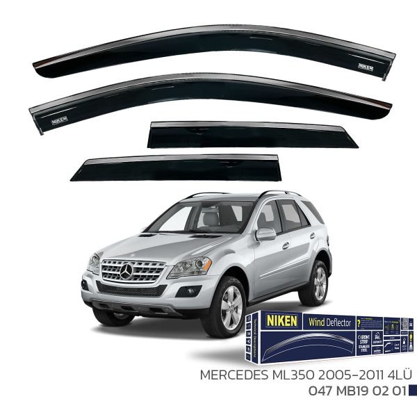 Niken Mercedes ML350 Cam Rüzgarlığı Kromlu (2005-2011) 4'lü Set